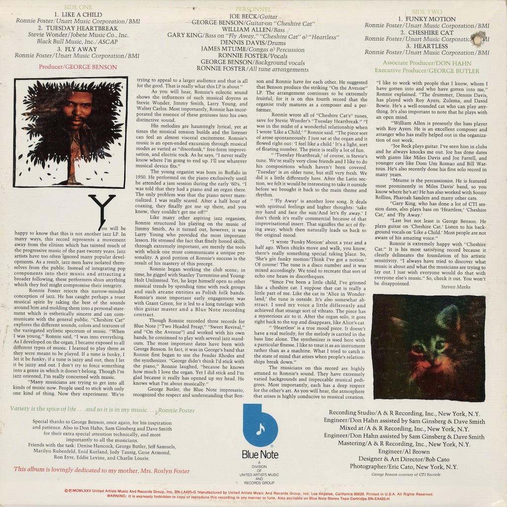 Ronnie Foster - Cheshire Cat (BN-LA425-G) LP 1975 US Blue Note｜中古LP