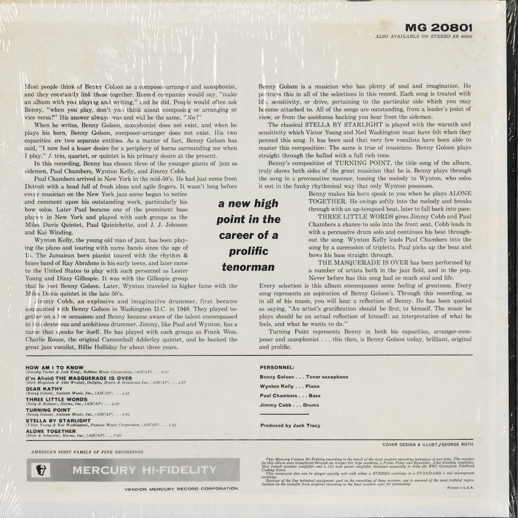 Benny Golson - Turning Point (MG 20801) 1973 US Mercury｜中古LP