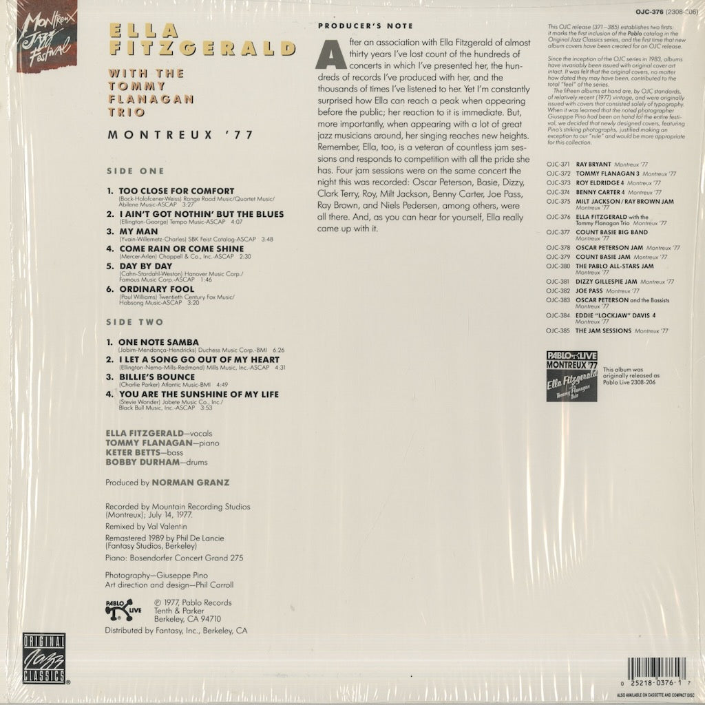 Ella Fitzgerald / エラ・フィッツジェラルド / Montreux '77 (OJC-376)