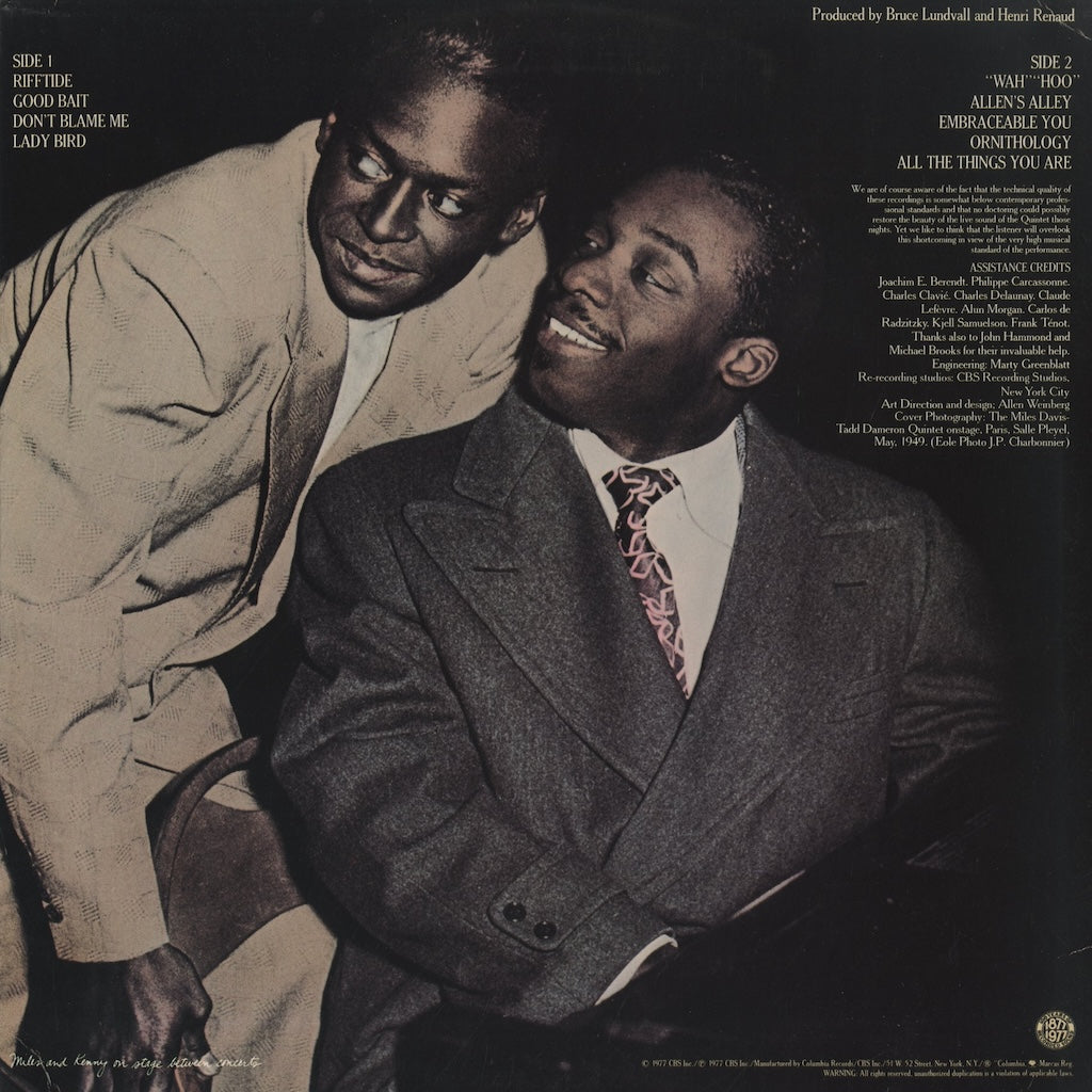 Miles Davis / Tadd Dameron Quintet / マイルス・デイヴィス　タッド・ダメロン / Paris Festival International De Jazz (JC 34804)