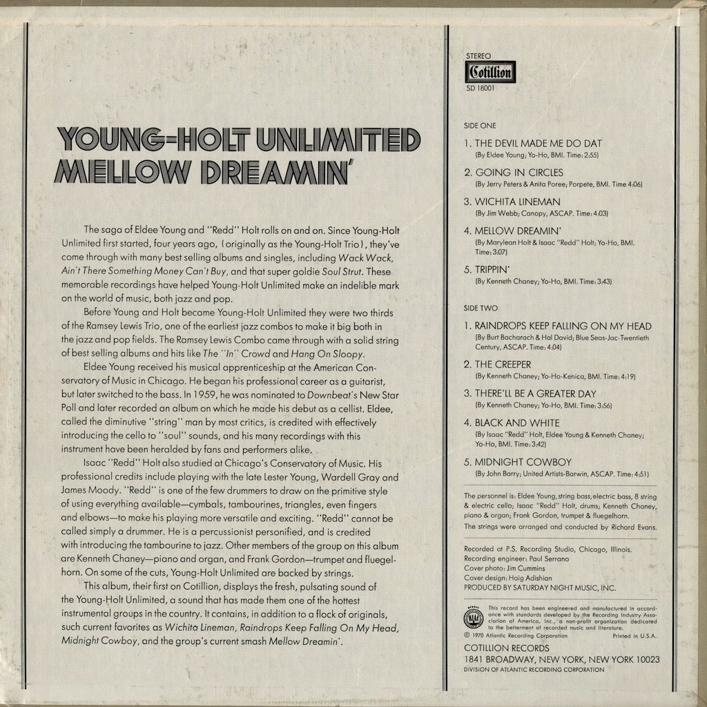 Young Holt Unlimited - Mellow Dreamin' (SD 18001) LP 1970 US Cotillion｜中古LP