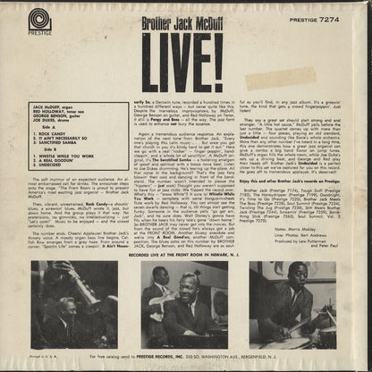 Brother Jack McDuff / ブラザー・ジャック・マクダフ / Live! (PRST 7274)