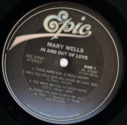 Mary Wells - In And Out Of Love (ARE 37540) 1981 US Epic｜中古LP