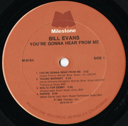 Bill Evans - You're Gonna Hear From Me (M-9164) 1988 US Milestone｜中古LP
