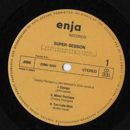 Tommy Flanagan - Red Mitchell - Elvin Jones / Super-Session (28MJ 3001) LP 1980 JPN enja｜中古LP