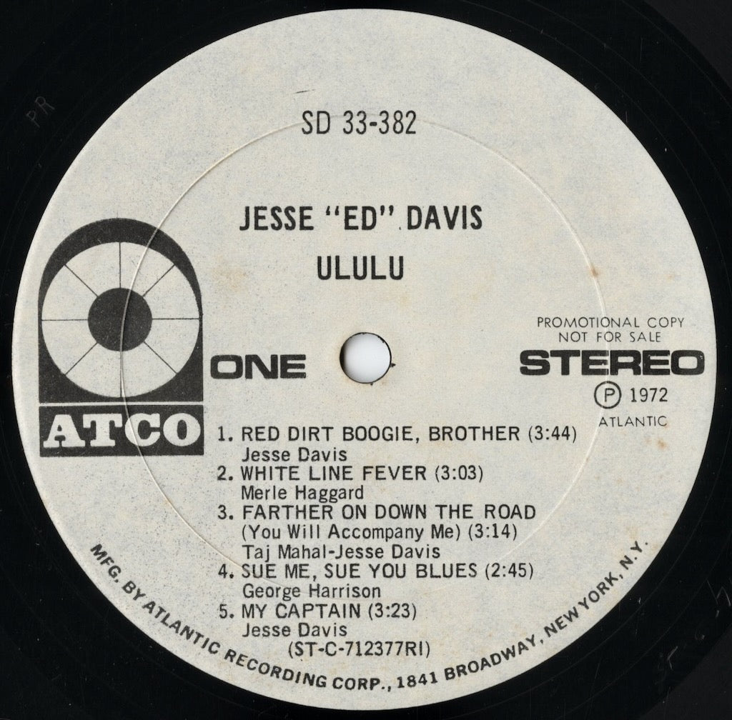 Jesse Ed Davis - Ululu (SD 33-382) 1972 US Atco｜中古LP