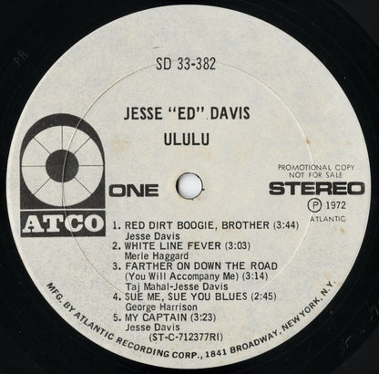 Jesse Ed Davis - Ululu (SD 33-382) 1972 US Atco｜中古LP