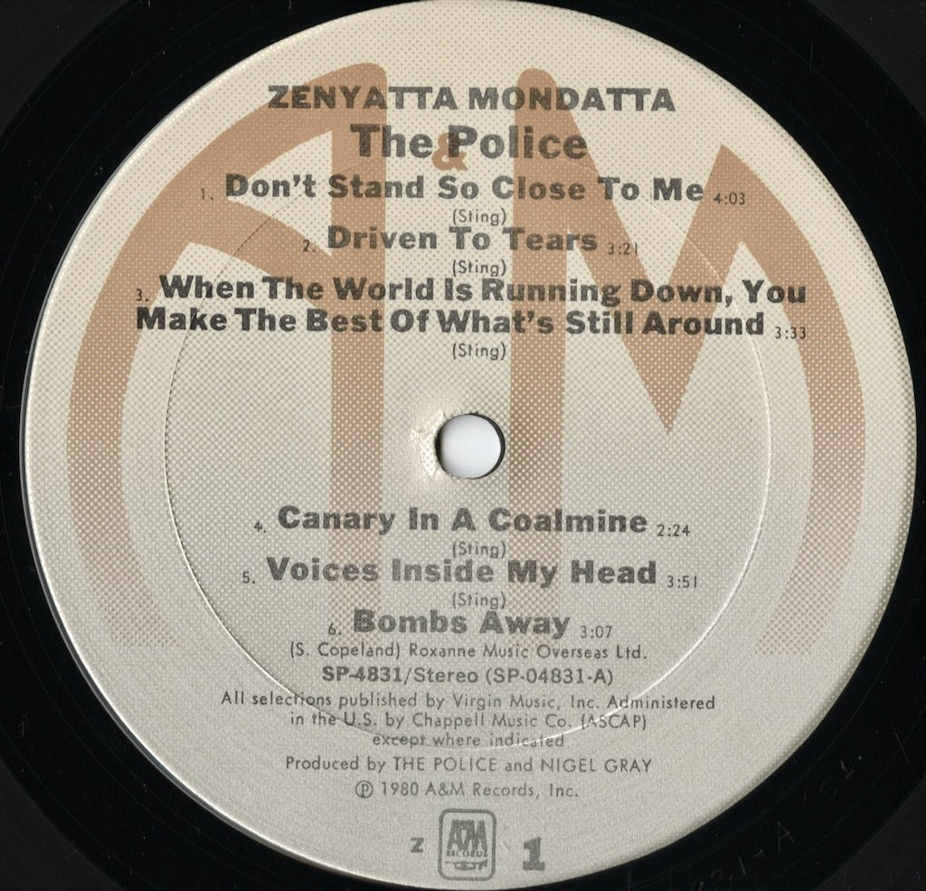 The Police - Zenyatta Mondatta (SP-4831) LP 1980 US A&M｜中古LP