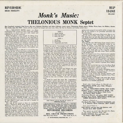 Thelonious Monk - Monk's Music (SMJ-6207) 1977 JPN Riverside｜中古LP