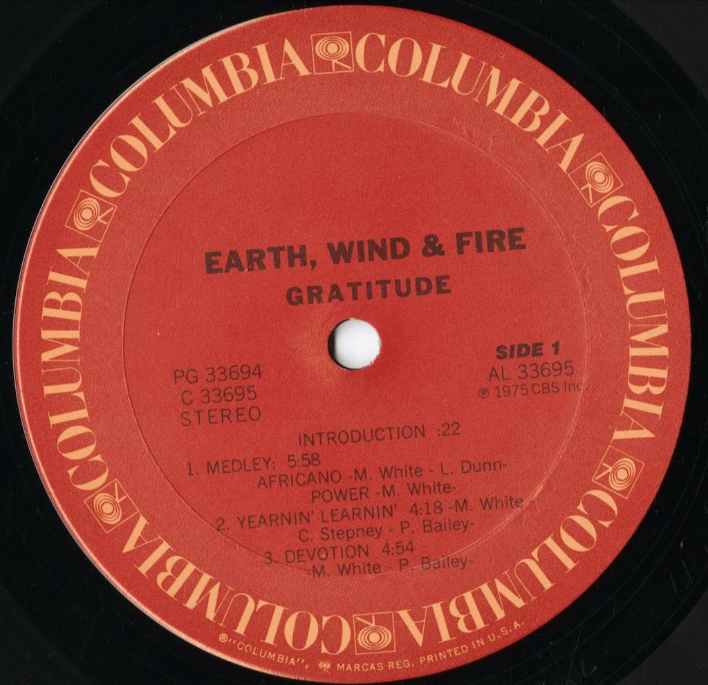 Earth, Wind & Fire - Gratitude (PG 33694) 1975 US Columbia｜中古LP