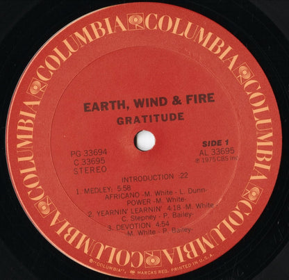 Earth, Wind & Fire - Gratitude (PG 33694) 1975 US Columbia｜中古LP