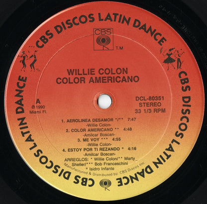 Willie Colón – Color Americano (DCL-80351) LP 1990 US CBS | 中古LP