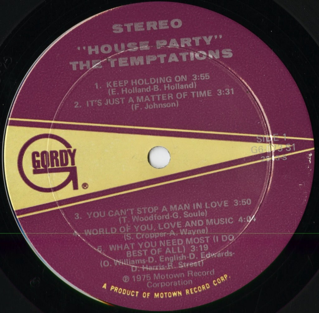 The Temptations - House Party (G6-973S1) 1975 US Gordy｜中古LP