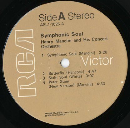 Henry Mancini / ヘンリー・マンシーニ / Symphonic Soul (APL1 1025)