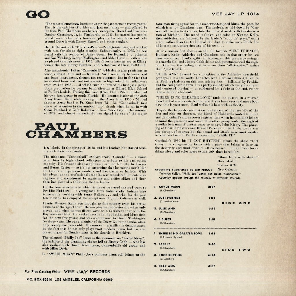 Paul Chambers / ポール・チェンバース / Go (UXP-81-JY)