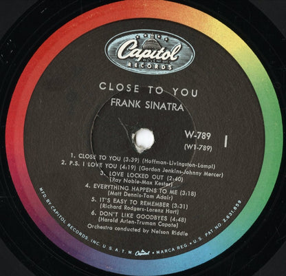 Frank Sinatra - Close To You (W-789) 1959 US Capitol｜中古LP