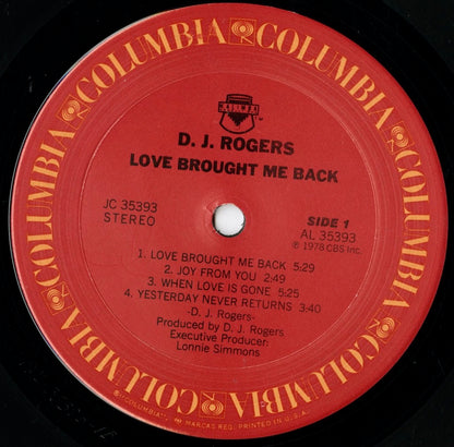 D.J. Rogers / D.J. ロジャース / Love Brought Me Back (JC 35393)