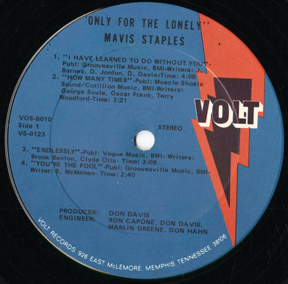 Mavis Staples - Only For The Lonely (VOS 6010) 1970 US Volt｜中古LP