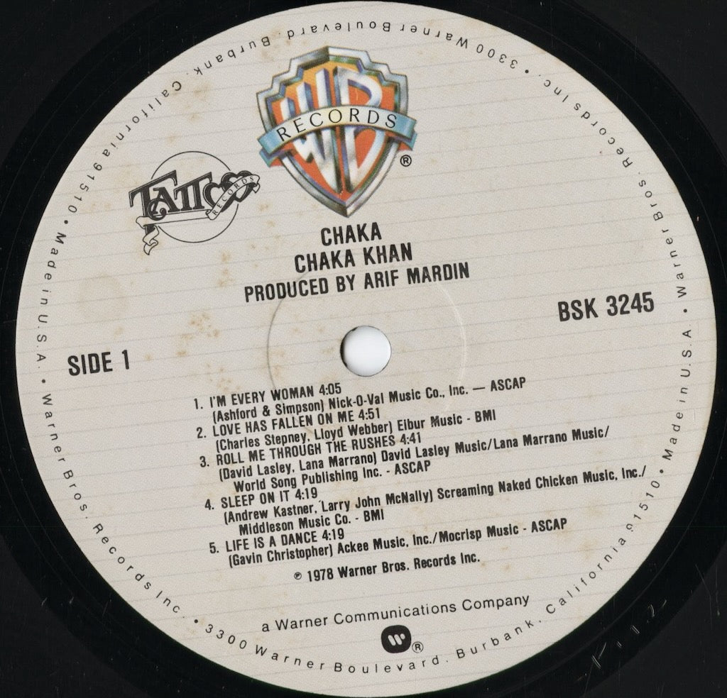 Chaka Khan - Chaka (BSK 3245) 1978 US Warner Bros｜中古LP