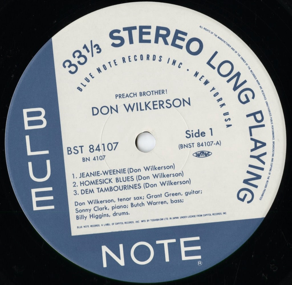 Don Wilkerson - Preach Brother! (BN 4107) 1990 JPN Blue Note｜中古LP