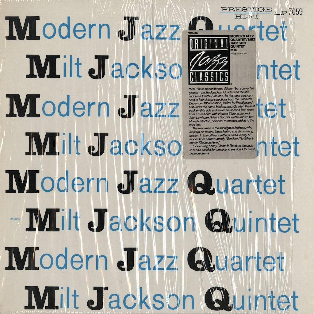 Modern Jazz Quartet, Milt Jackson Quintet - MJQ (OJC-125) 1984 US Original Jazz Classics｜中古LP