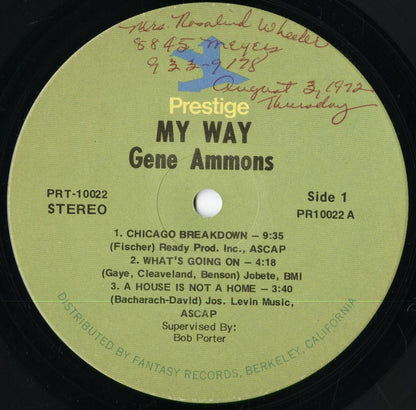 Gene Ammons - My Way (PRT 10022) 1971 US Prestige｜中古LP