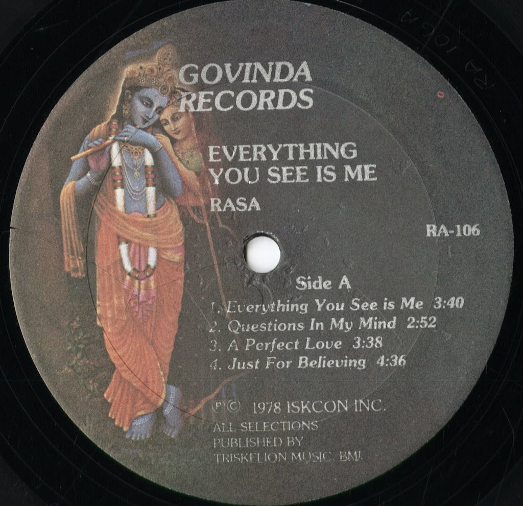 Rasa - Everything You See Is Me (RA-106) 1978 US Govinda｜中古LP