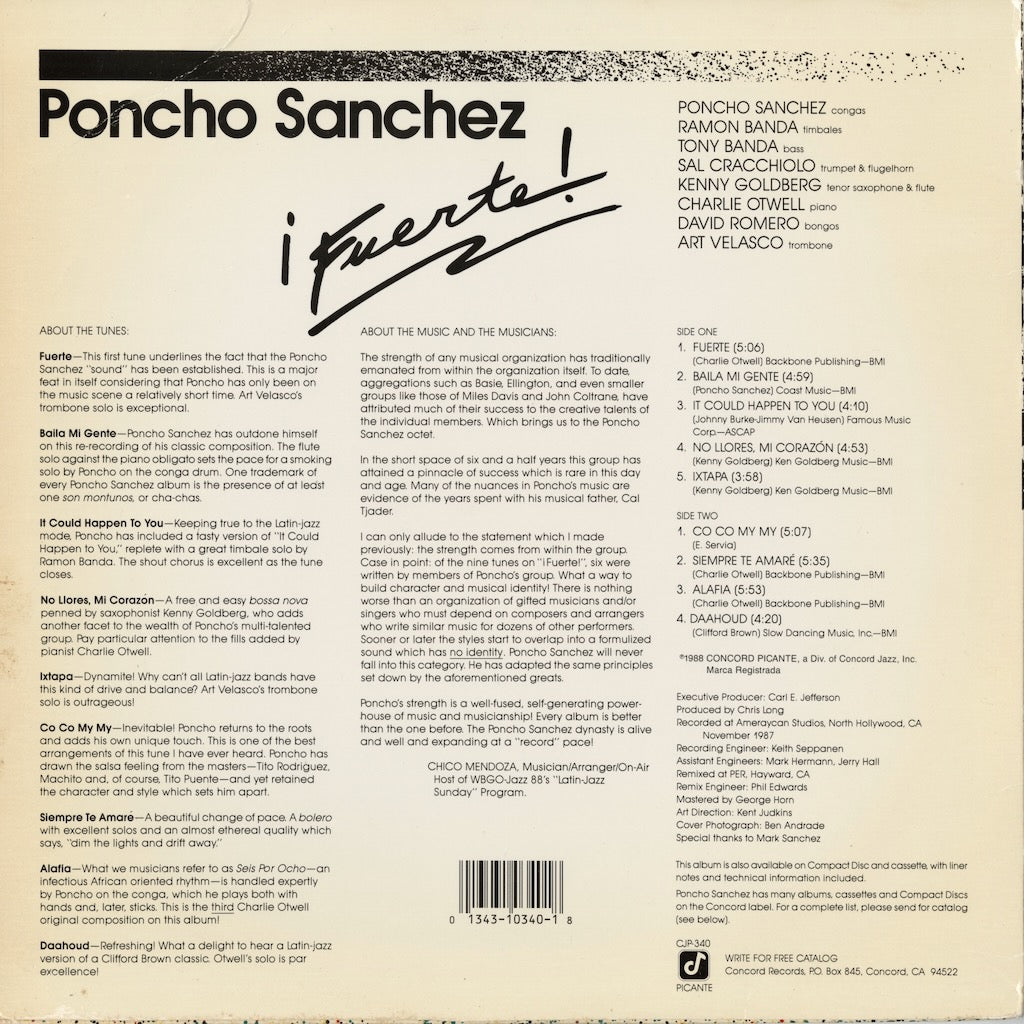 Poncho Sanchez / ポンチョ・サンチェス / Fuerte! (CJP-340)