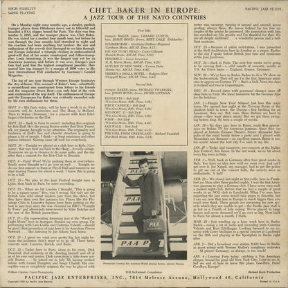Chet Baker / チェット・ベイカー / In Europe: A Jazz Tour Of The Nato Countries (PJ-1218)