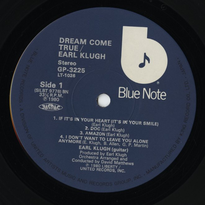 Earl Klugh - Dream Come True (GP 3225) LP 1980 JPN Blue Note｜中古LP