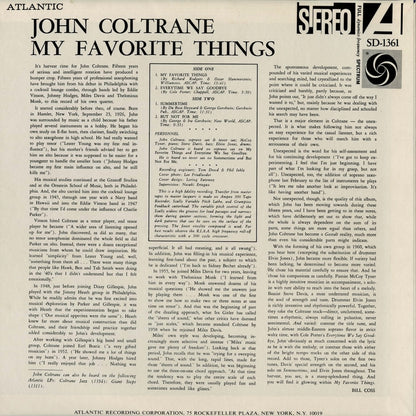John Coltrane - My Favorite Things (P-7505A) 1976 JPN Atlantic｜中古LP
