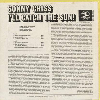 Sonny Criss - I'll Catch The Sun (PRST 7628) 1969 US Prestige｜中古LP