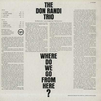 Don Randi / ドン・ランディ / Where Do We Go From Here? (23MJ 3393)