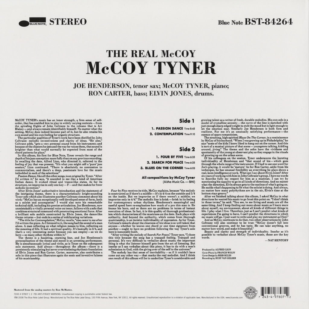 McCoy Tyner / マッコイ・タイナー / The Real McCoy (BST 84264)
