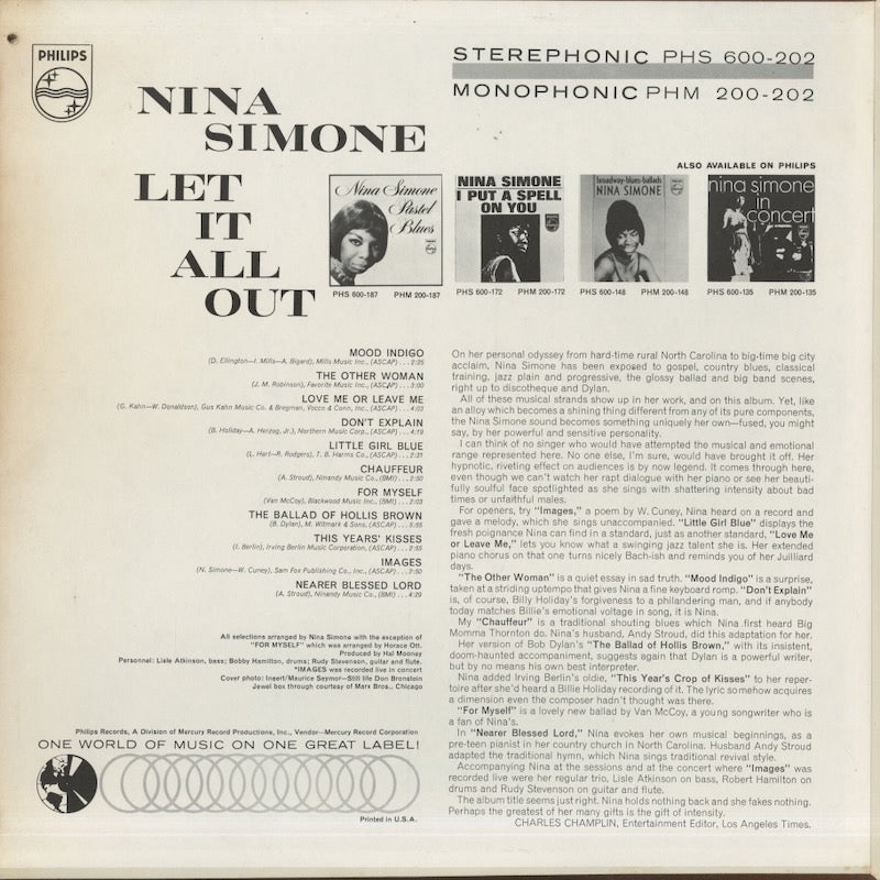 Nina Simone / ニーナ・シモン / Let It All Out (PHM 200-202)