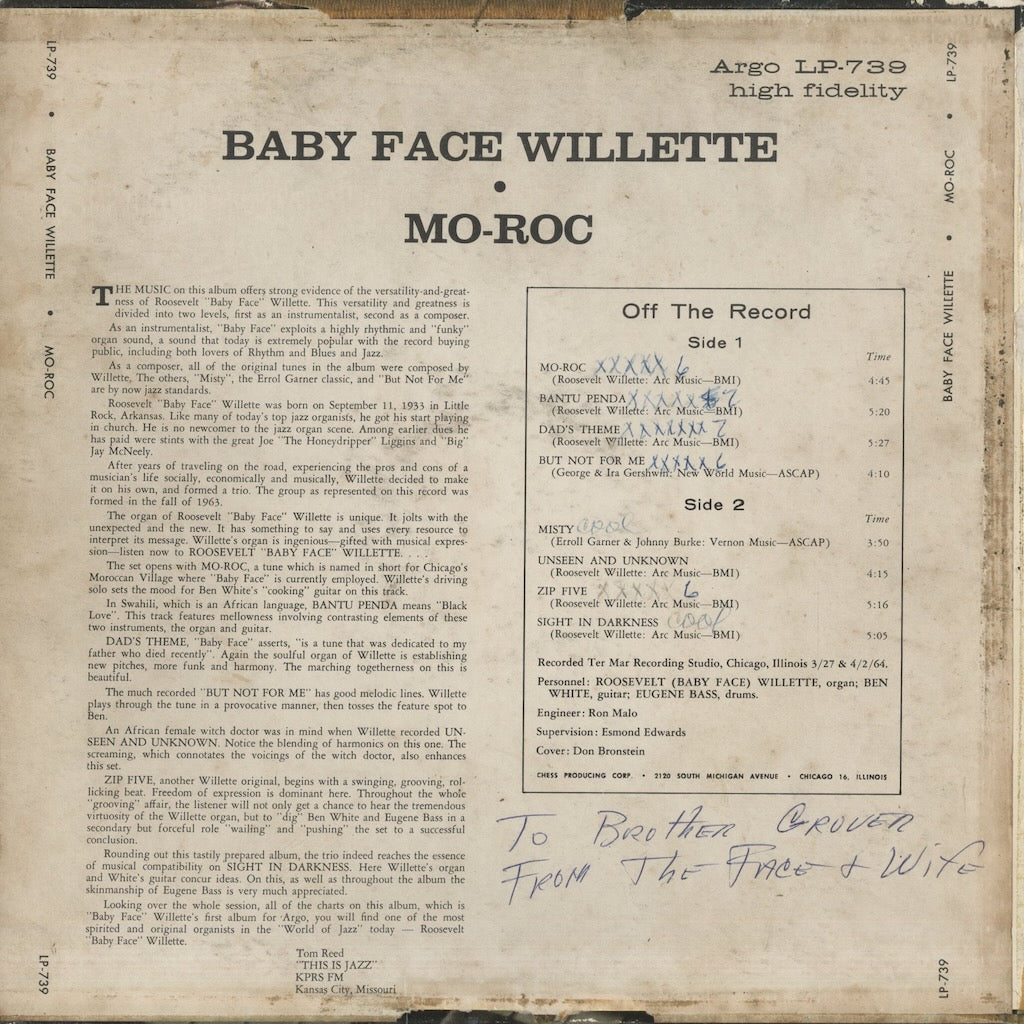 Baby Face Willette / ベイビー・フェイス・ウィレット / Mo' Rock (DJLP-739)
