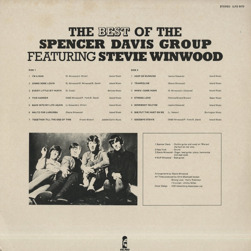 Spencer Davis Group / スペンサー・デイヴィス・グループ / The Best Of Spencer Davis Group (ILPS 9070)