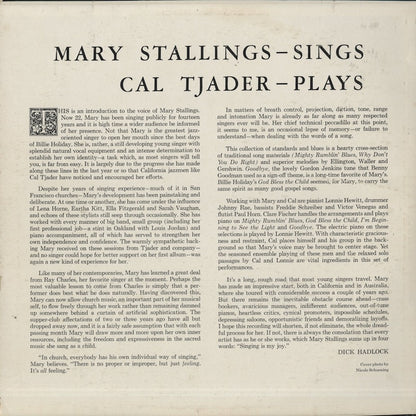 Cal Tjader / Mary Stallings / カル・ジェイダー　メリー・スターリングス / Cal Tjader-Plays Mary Stallings-Sings (3325)