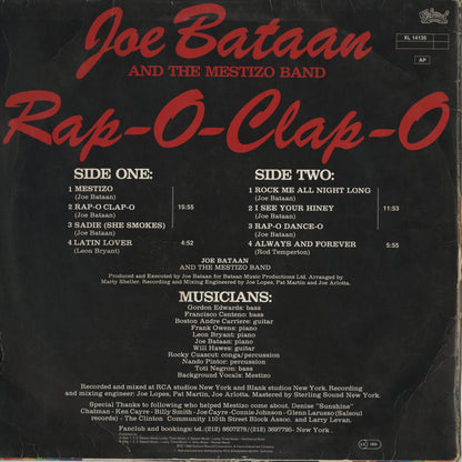 Joe Bataan - Rap-O Clap-O (XL 14135) LP 1980 GER Salsoul｜中古LP