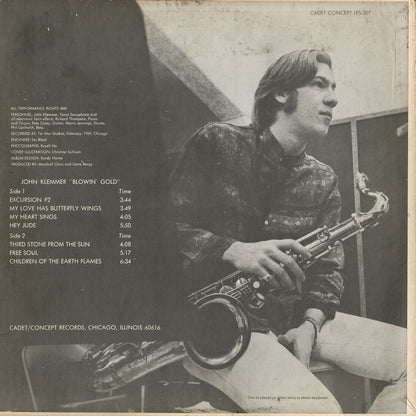 John Klemmer - Blowin' Gold (LPS 321) 1969 US Cadet Concept｜中古LP
