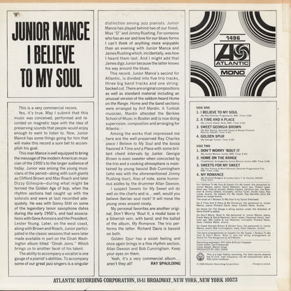 Junior Mance / ジュニア・マンス / I Believe To My Soul (SD 1496)