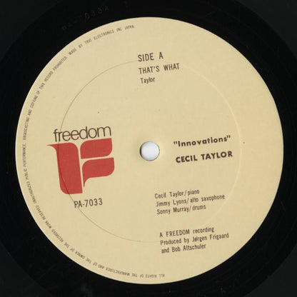 Cecil Taylor / Innovations (PA-7033) LP 1972 JPN Freedom｜中古LP