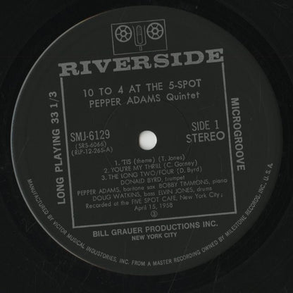 Pepper Adams / ペッパー・アダムス / 10 To 4 At The 5 Sopt (SMJ-6129)