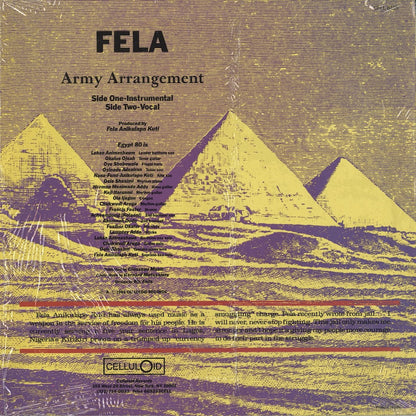 Fela Kuti - Army Arrangement (CELL 6115) -12" 1985 US Celluloid