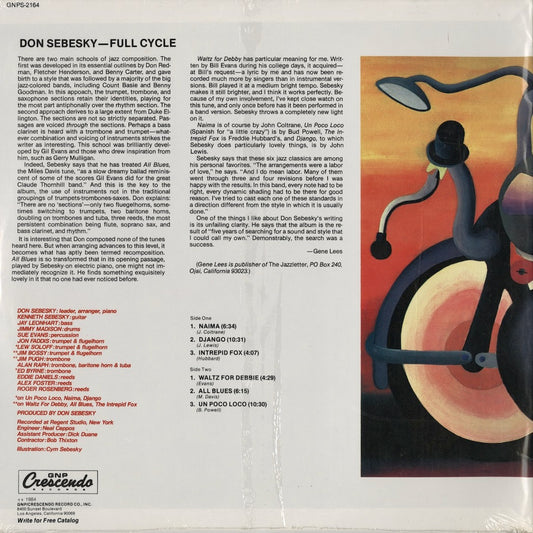 Don Sebesky - Full Cycle (GNPS-2164) 1984 US GNP｜中古LP 未開封シールド