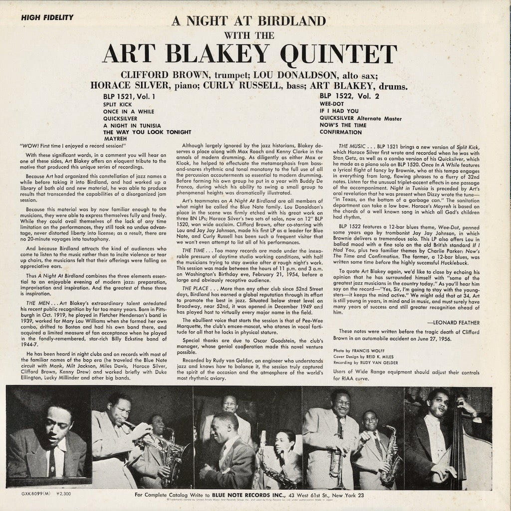 Art Blakey / アート・ブレイキー / A Night At Birdland Volume 1 (GXK 8099M)