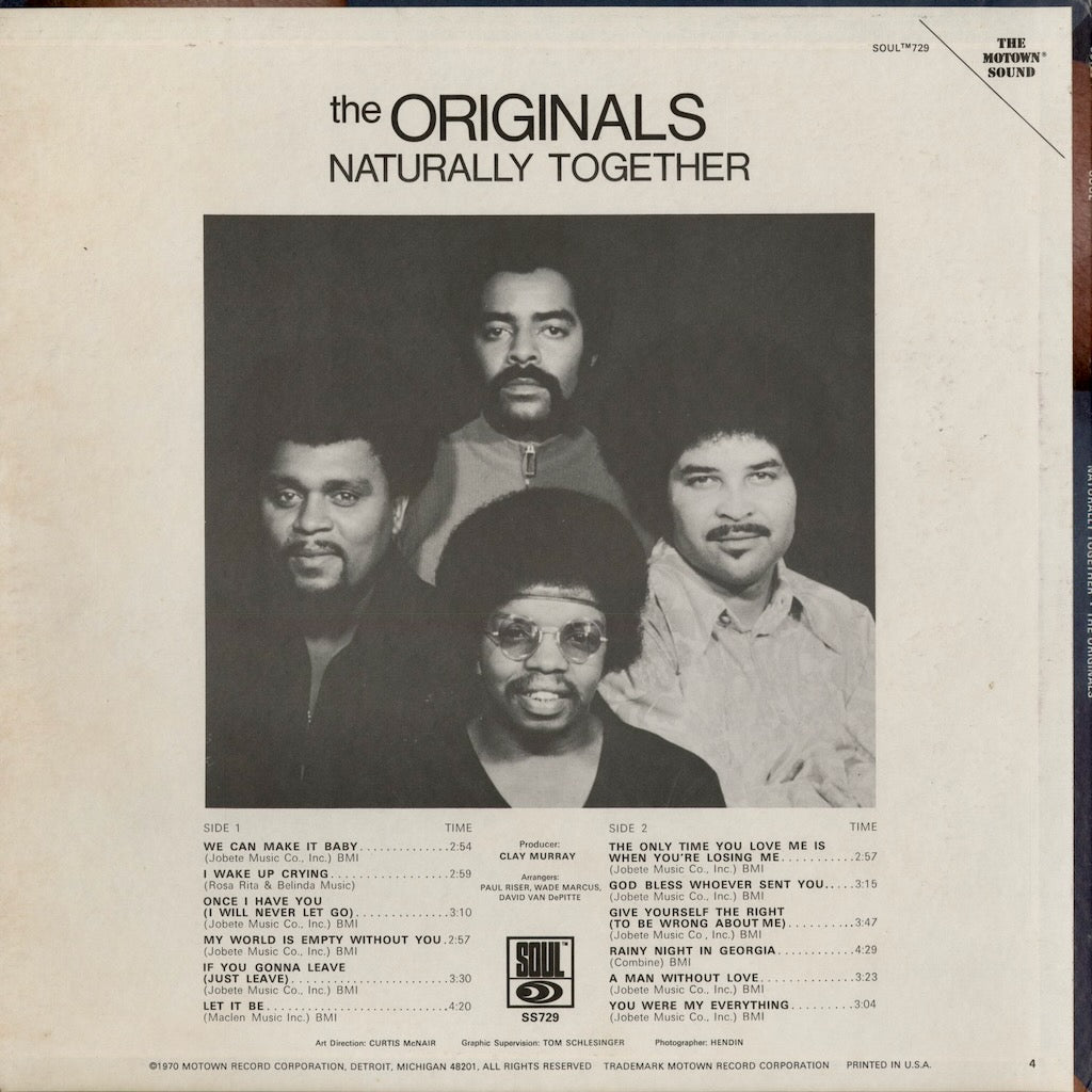 The Originals - Naturally Together (SS-729) 1970 US SOUL｜中古LP