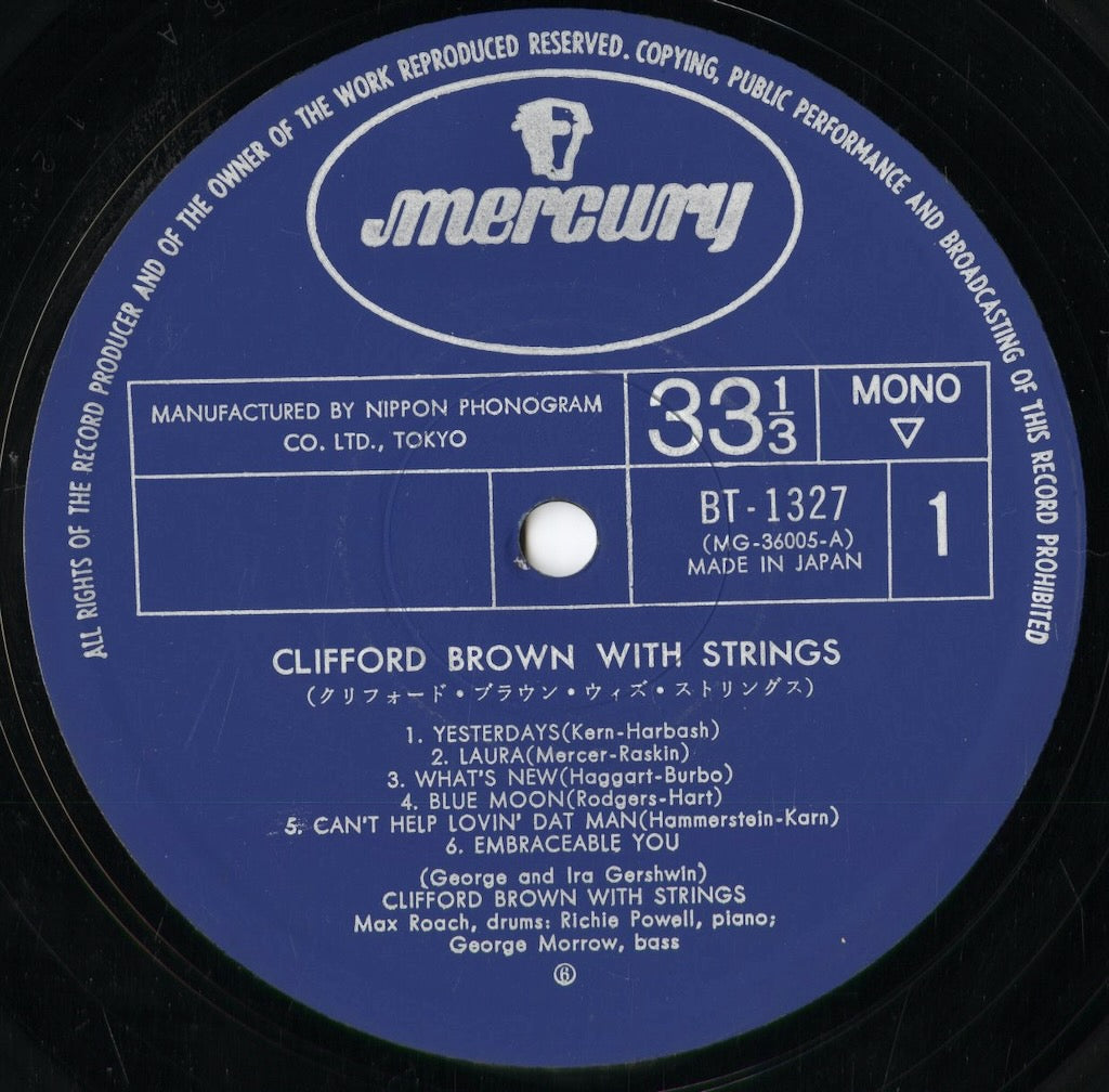 Clifford Brown - Clifford Brown With Strings (BT-1327) 1977 JPN Mercury｜中古LP