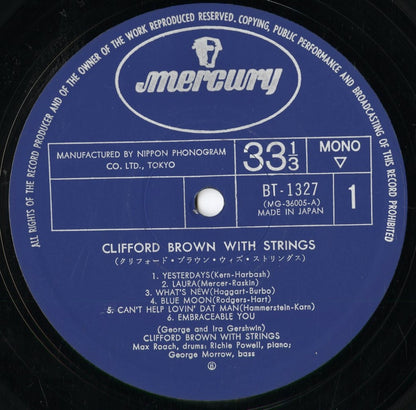 Clifford Brown - Clifford Brown With Strings (BT-1327) 1977 JPN Mercury｜中古LP