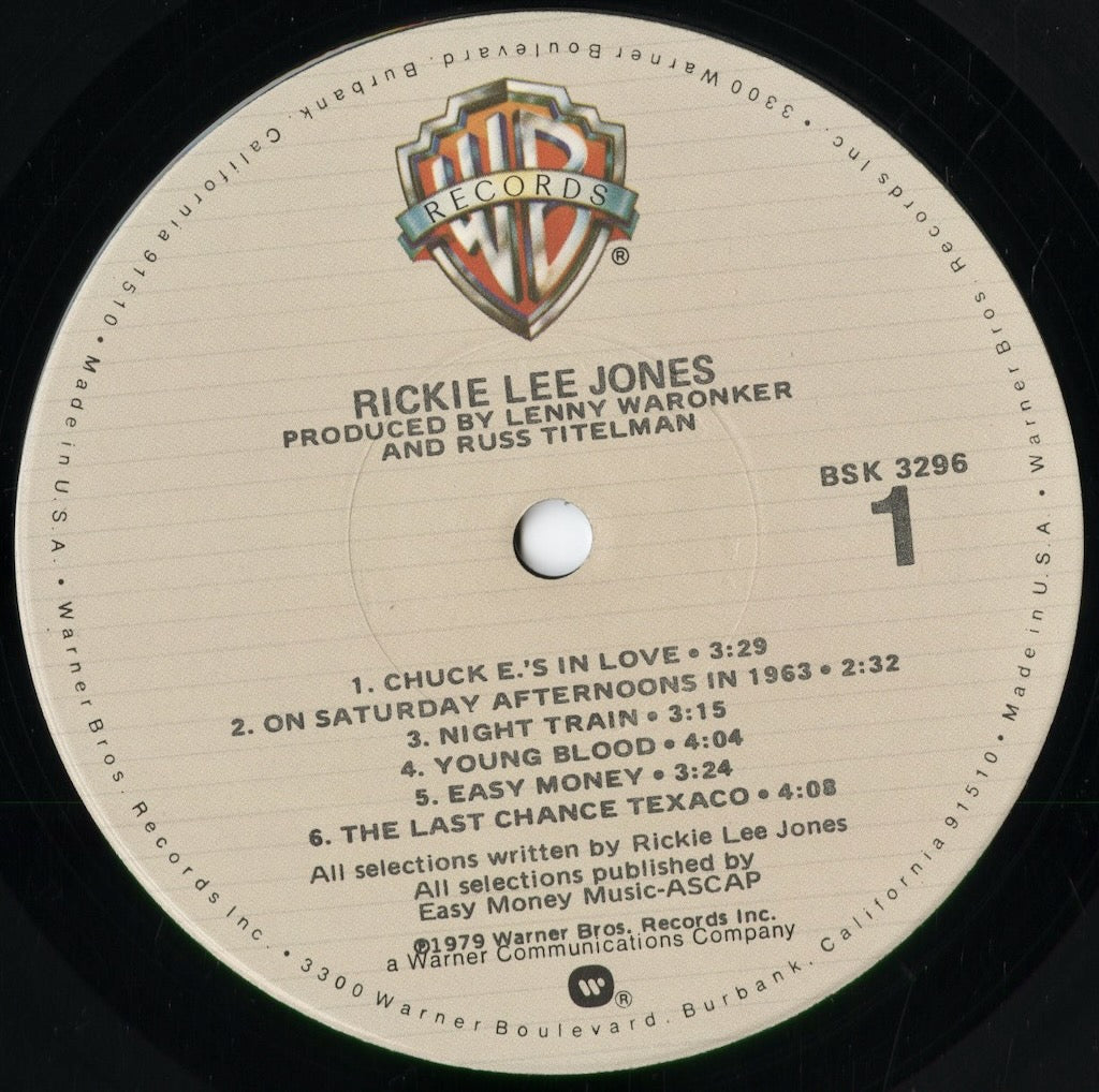 Rickie Lee Jones - Rickie Lee Jones (BSK3296) 1979 US Warner Bros.｜中古LP